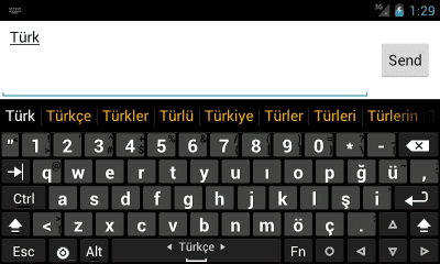 Screenshot of the application Turkish dictionary for Hacker's Keyboard - #2
