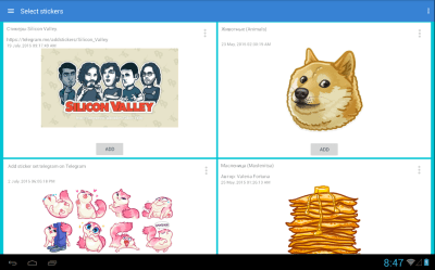 Screenshot of the application StickerPacks for Telegram - #6