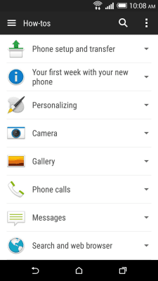 Screenshot of the application HTC Help - #1