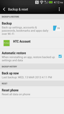 Screenshot of the application HTC Backup - #3