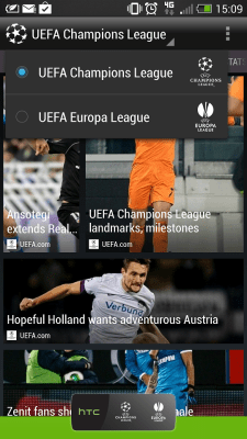 Screenshot of the application HTC FootballFeed - #2