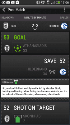 Screenshot of the application HTC FootballFeed - #4