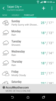 Screenshot of the application HTC Weather - #3