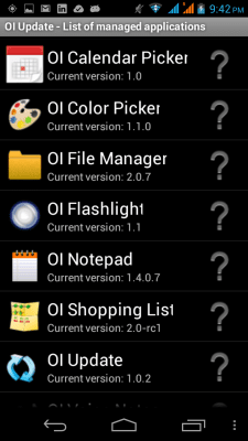 Screenshot of the application OI Update - #1