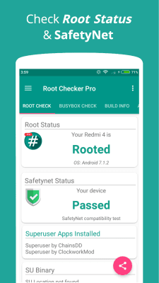 Screenshot of the application ROOT Check - #1