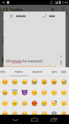 Screenshot of the application Sliding Emoji Keyboard - iOS - #1