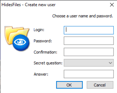 Screenshot of the application HidesFiles - #1
