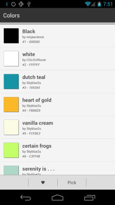 Screenshot of the application Colors - #1