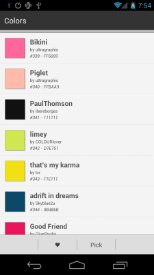 Screenshot of the application Colors - #6