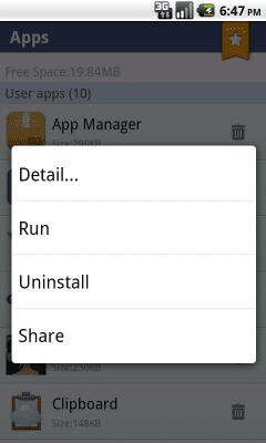 Screenshot of the application App Manager - #3