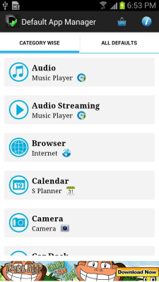 Screenshot of the application Default App Manager Lite - #1