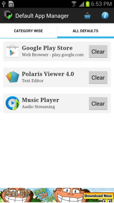 Screenshot of the application Default App Manager Lite - #2