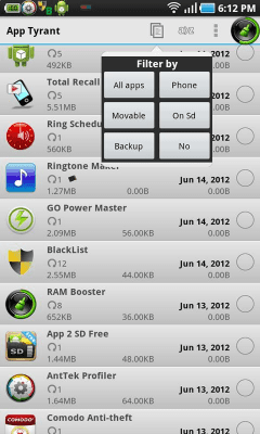 Screenshot of the application Quick App Manager - #2