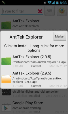 Screenshot of the application Quick App Manager - #7