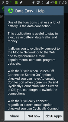 Screenshot of the application Data Switch Save Battery Easy - #4