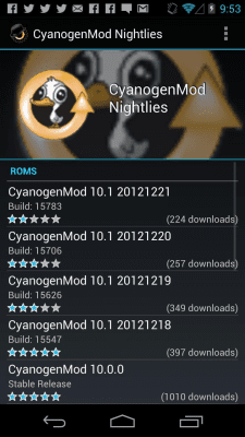 Screenshot of the application ROM Manager - #3