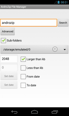 Screenshot of the application AndroZip File Manager - #4