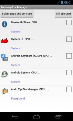 Screenshot of the application AndroZip File Manager - #5