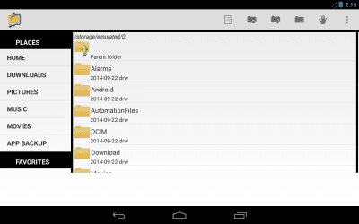 Screenshot of the application AndroZip File Manager - #7