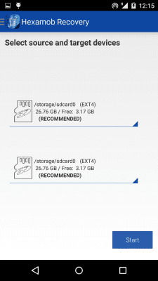 Screenshot of the application Hexamob Recovery Lite *ROOT* - #1