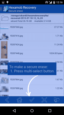 Screenshot of the application Hexamob Recovery Lite *ROOT* - #5