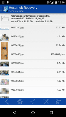 Screenshot of the application Hexamob Recovery Lite *ROOT* - #6