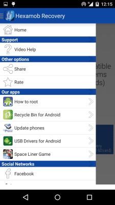 Screenshot of the application Hexamob Recovery Lite *ROOT* - #7
