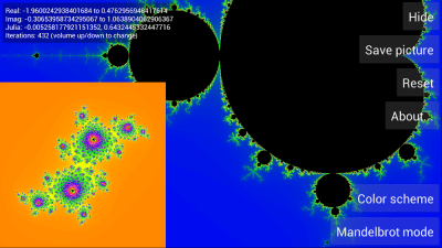 Screenshot of the application Mandelbrot Explorer - #1