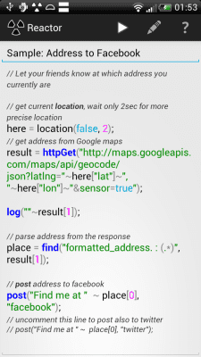 Screenshot of the application Reactor - #4
