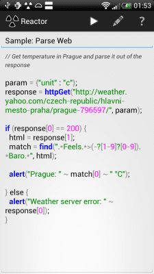 Screenshot of the application Reactor - #5