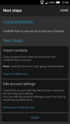 Screenshot of the application CardDAV-Sync free - #4