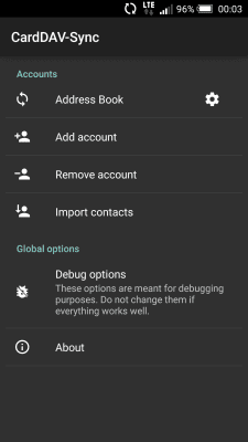 Screenshot of the application CardDAV-Sync free - #5