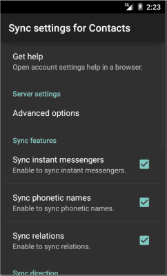 Screenshot of the application CardDAV-Sync free - #6