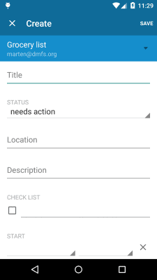 Screenshot of the application OpenTasks - #4