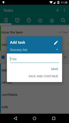 Screenshot of the application OpenTasks - #5