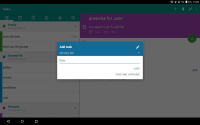 Screenshot of the application OpenTasks - #8