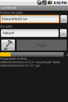 Screenshot of the application ArchiDroid - #1