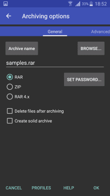 Screenshot of the application RAR for Android - #4