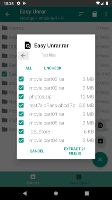 Screenshot of the application Easy Unrar, Unzip & Zip - #2