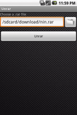 Screenshot of the application Unrar - #1