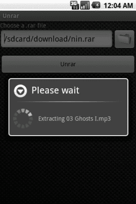 Screenshot of the application Unrar - #2