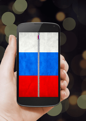 Screenshot of the application Russia Flag Zipper Lock - #1