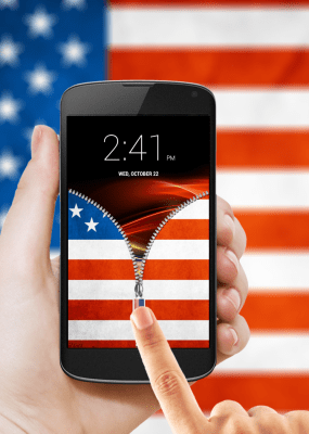Screenshot of the application US Flag Zipper Lock - #7