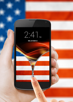 Screenshot of the application US Flag Zipper Lock - #8