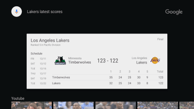 Screenshot of the application Google app for Android TV - #5