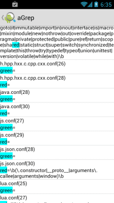 Screenshot of the application aGrep - #3