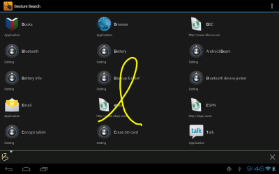 Screenshot of the application Google Gesture Search - #6