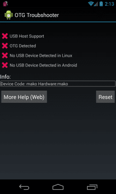 Screenshot of the application OTG Troubleshooter - #1