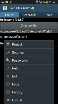 Screenshot of the application JavaIDEdroid - #1