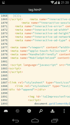 Screenshot of the application DroidEdit (free code editor) - #3